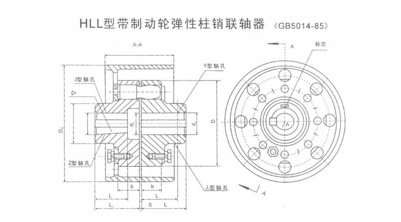 HLL型帶制動輪彈性柱銷聯軸器